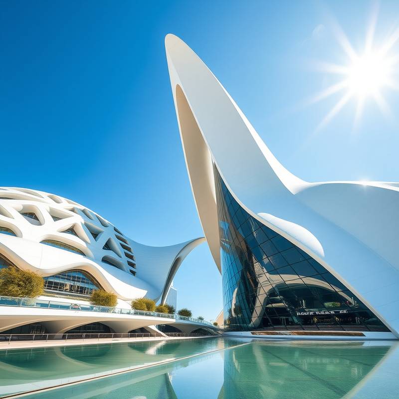 La Ciudad de las Artes y las Ciencias en Valencia, un complejo arquitectónico moderno e innovador.