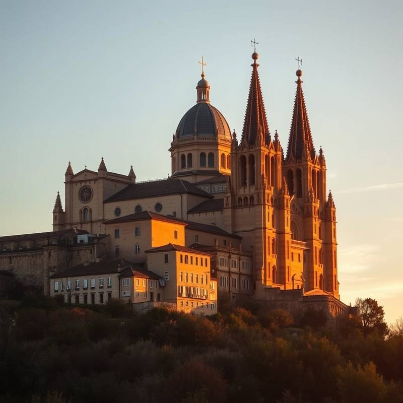 La Seu Vella, la antigua catedral de Lleida, en la cima de una colina.