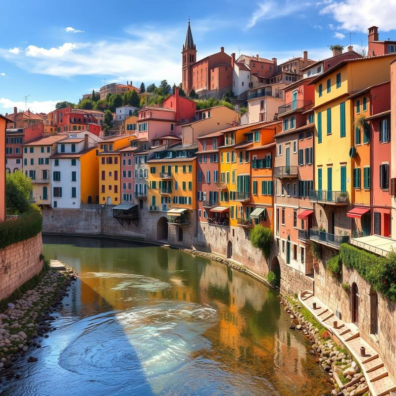 Las coloridas casas a lo largo del río Onyar en Girona.