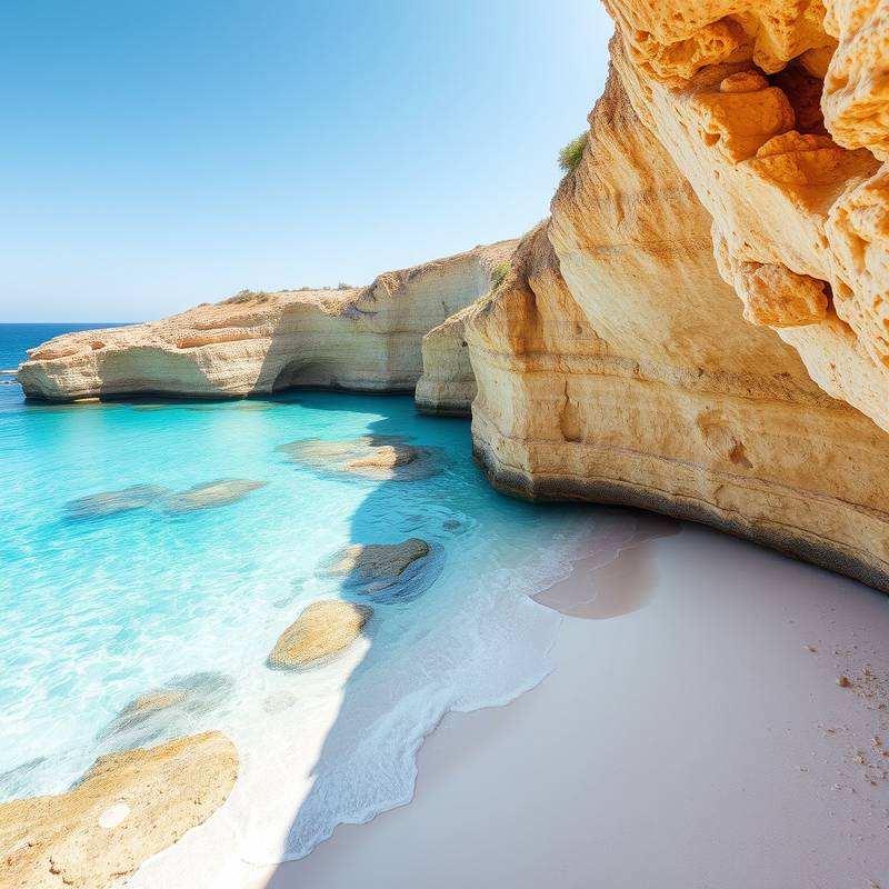 Una playa escondida de arena blanca y aguas turquesas en España.