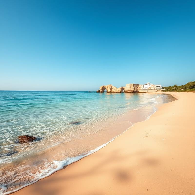 Una playa tranquila en Castellón, con aguas cristalinas y arena dorada.